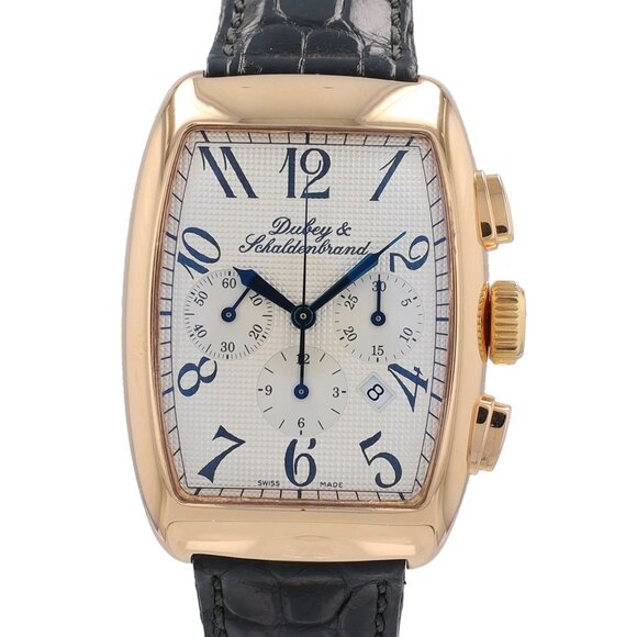 Dubey & Schaldenbrand Other - Dubery & Schaldenbrand Aerochrono Cream Dial 18K Yellow Gold Bezel Leather Band